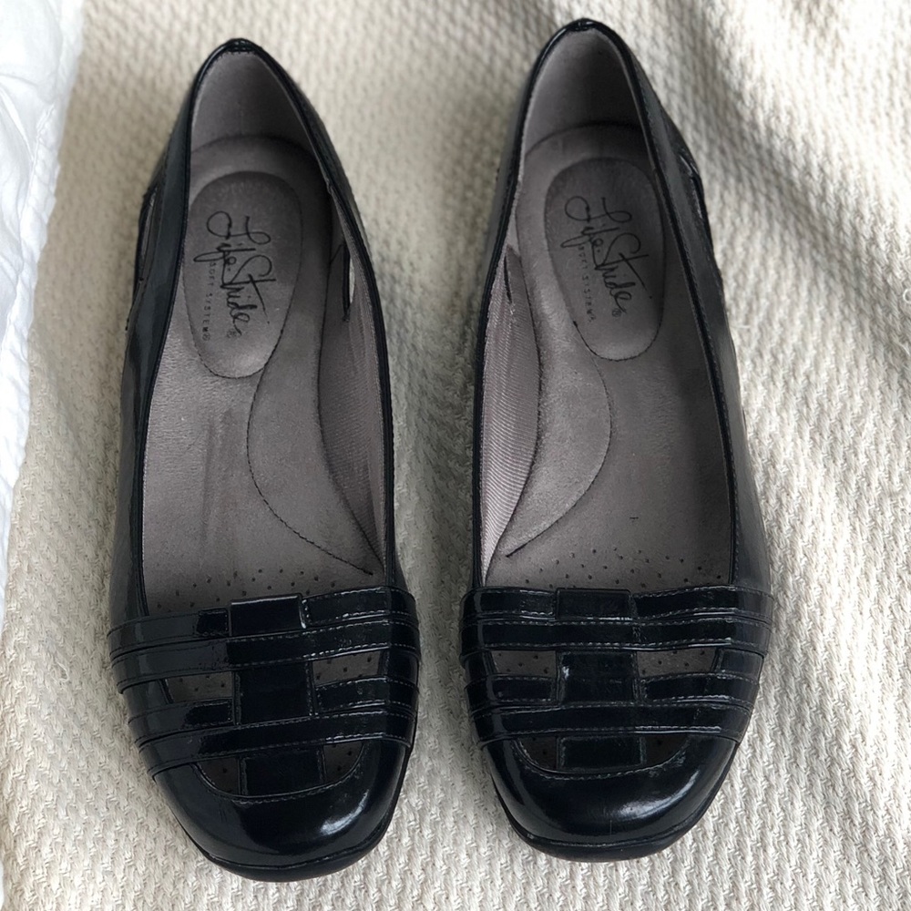 Life Stride Black Darcine Flat sz 8.5 Wide